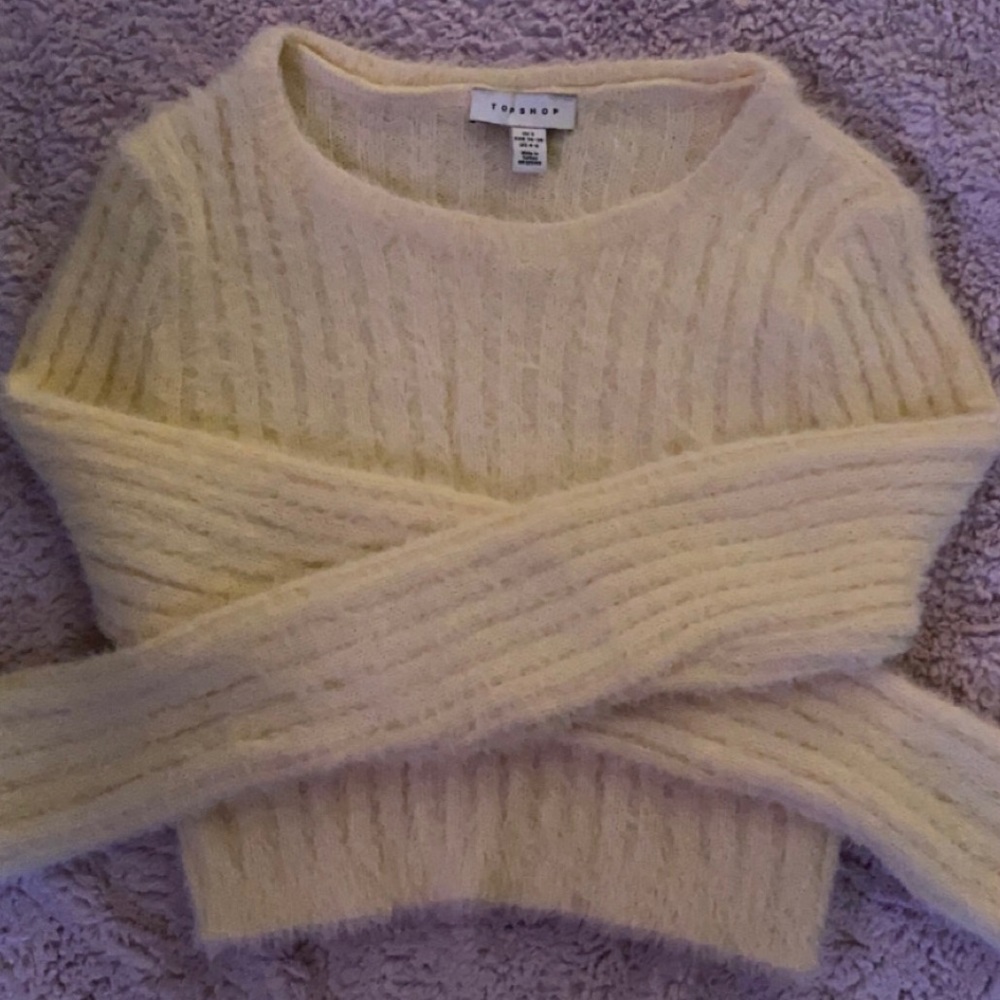 yellow cropped sweater